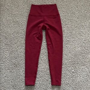 Beyond Yoga Berry Red Heathered Rib HR 7/8 Yoga Leggings Size Small